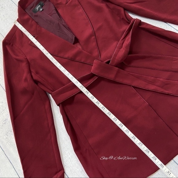 J.Crew NWOT burgundy 365 crepe tie waist wrap blazer *shop@iamwarrior - Picture 9 of 11